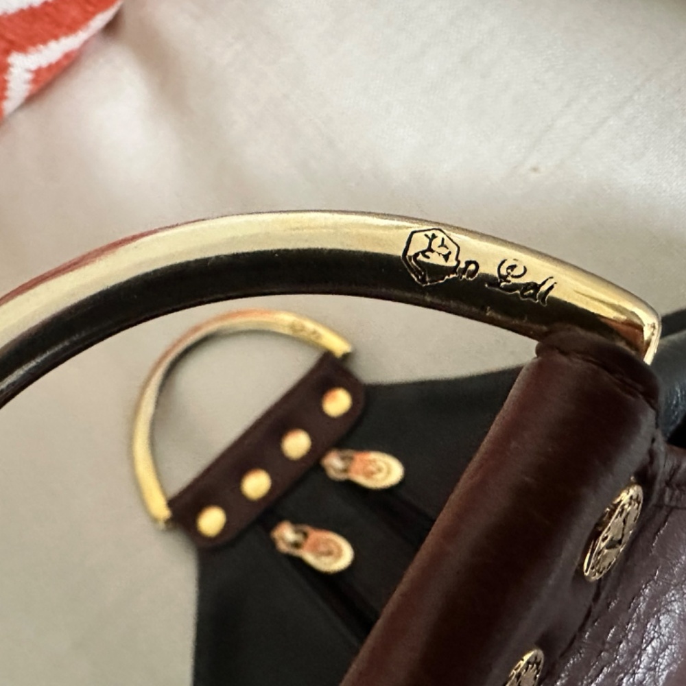 Valentina Italian Leather Top Handle Bag – Black & Brown – MADE IN ITALY. - Picture 4 of 11